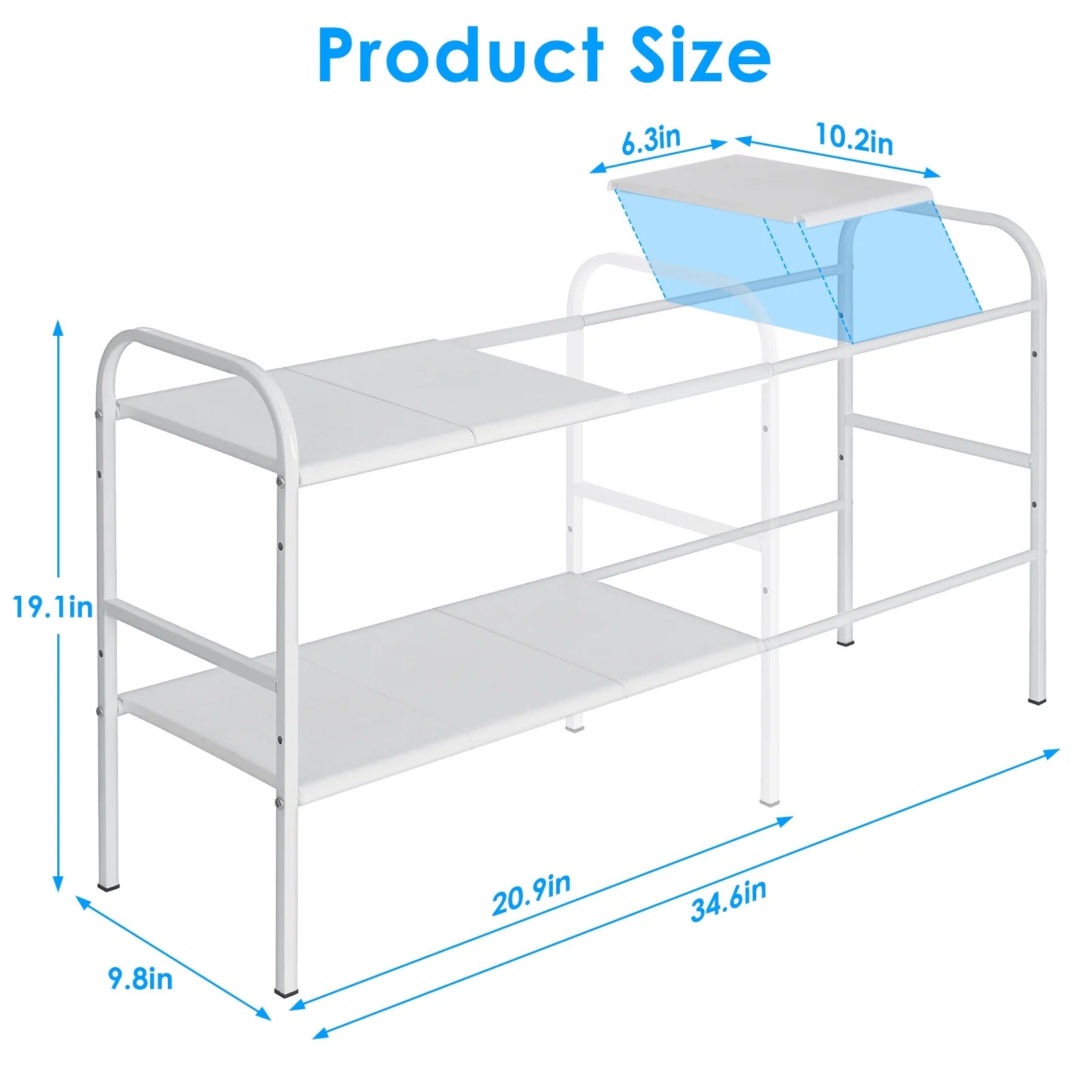 Under Sink Organizer under Sink Organizers and Storage 34 X 9.6 X 19 Inches Expandable under Sink Storage 2-Tier Rack for Kitchen Bathroom Cabinet, White
