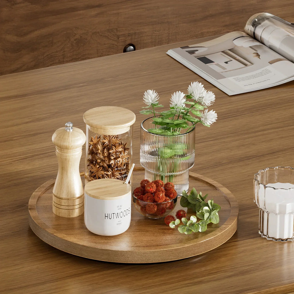 Lazy Susan Turntable Organizer, 9 Inch Wooden Lazy Susan Cabinet, Dining Table, Storage Room, Countertop, Cabinet, Bathroom Organization