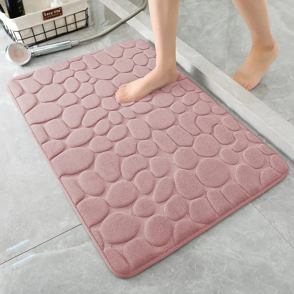 Super Water Absorbent Soft Memory Foam Bath Mat Non-Slip Bathroom Shower Rug