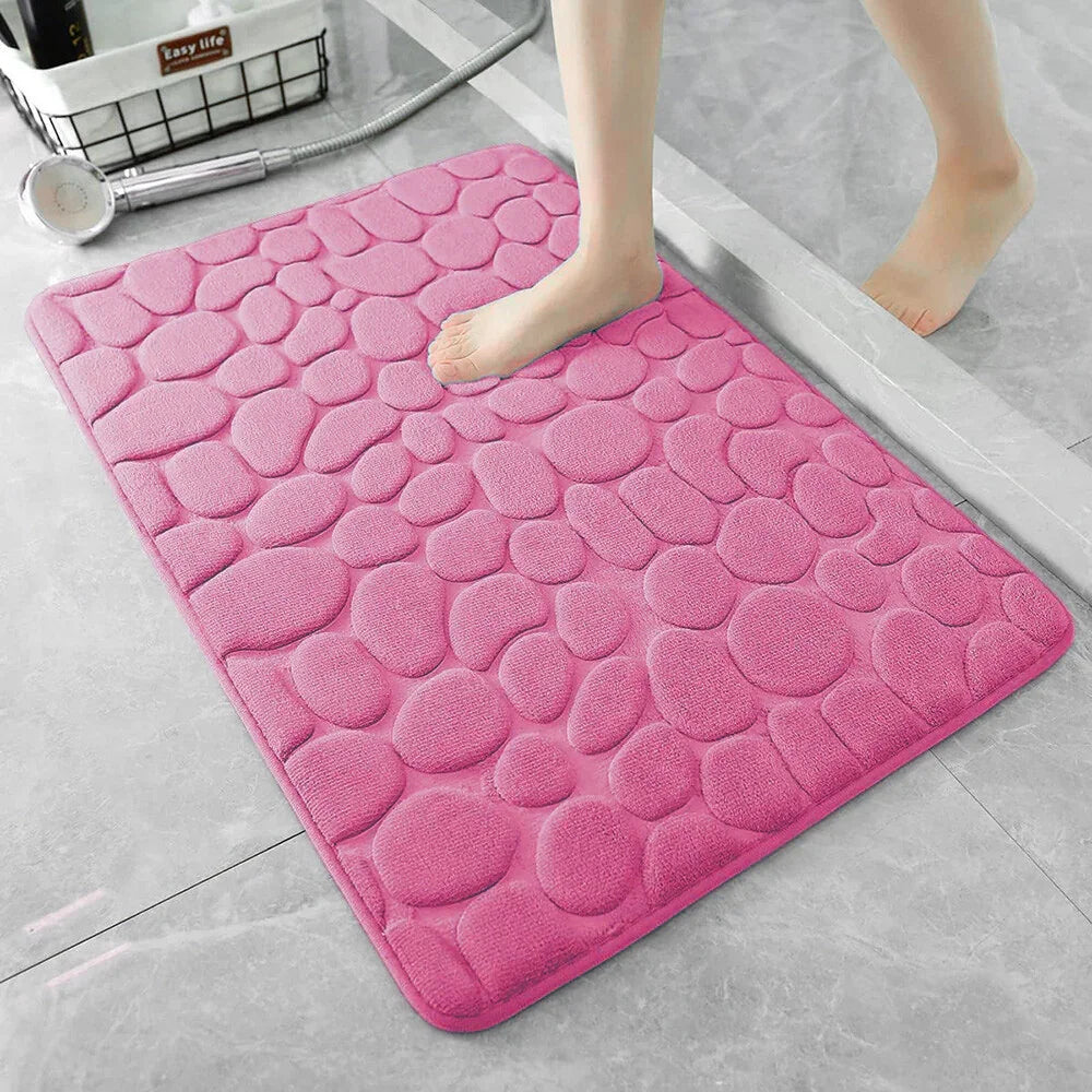 Super Water Absorbent Soft Memory Foam Bath Mat Non-Slip Bathroom Shower Rug