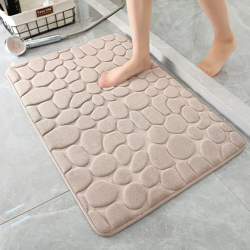 Super Water Absorbent Soft Memory Foam Bath Mat Non-Slip Bathroom Shower Rug
