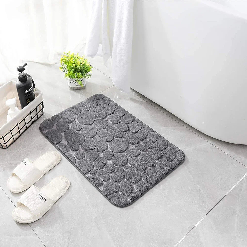 Super Water Absorbent Soft Memory Foam Bath Mat Non-Slip Bathroom Shower Rug