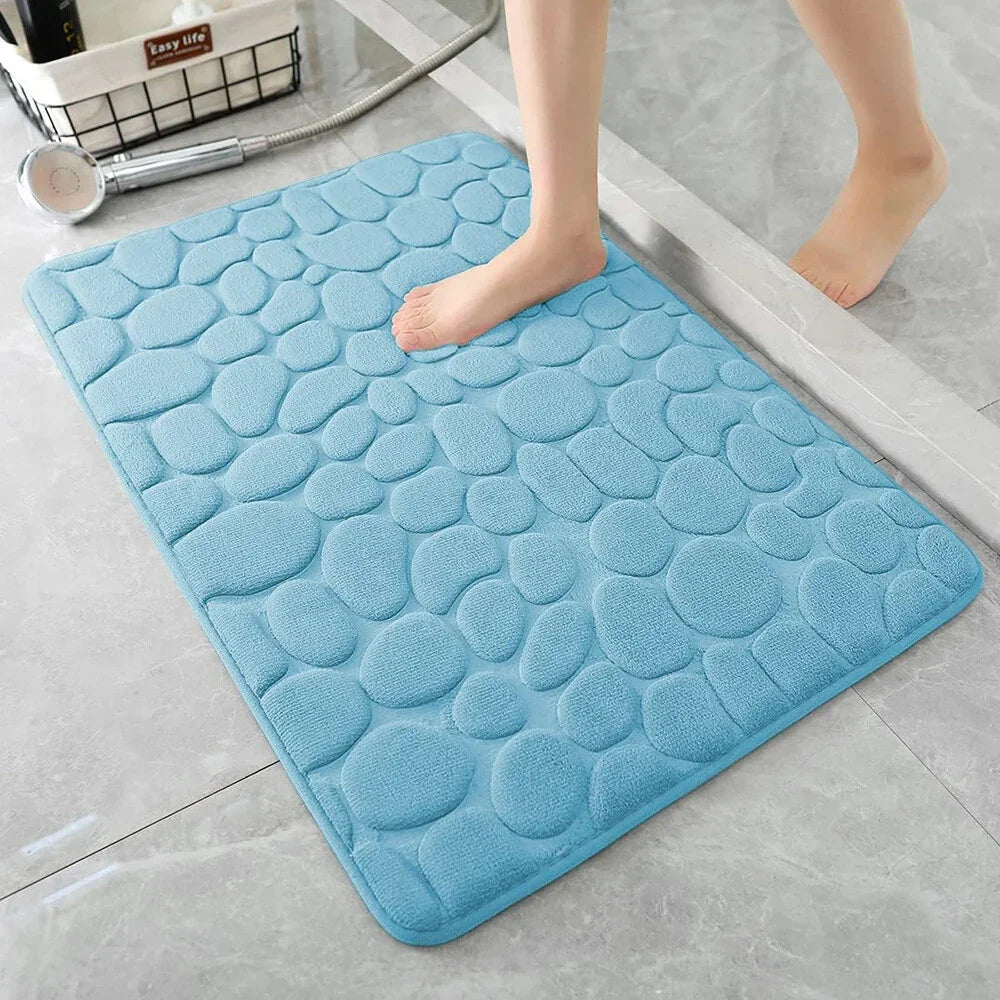 Super Water Absorbent Soft Memory Foam Bath Mat Non-Slip Bathroom Shower Rug