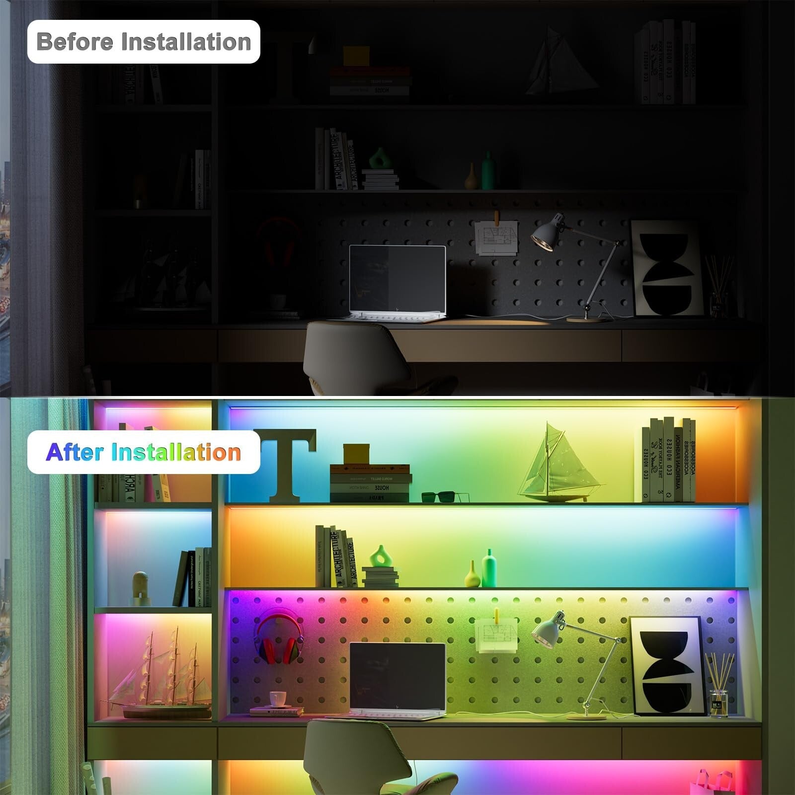 PAUTIX RGB Smart IC COB LED Strip Light Addressable 24Ft/7.5M,Ul-L
