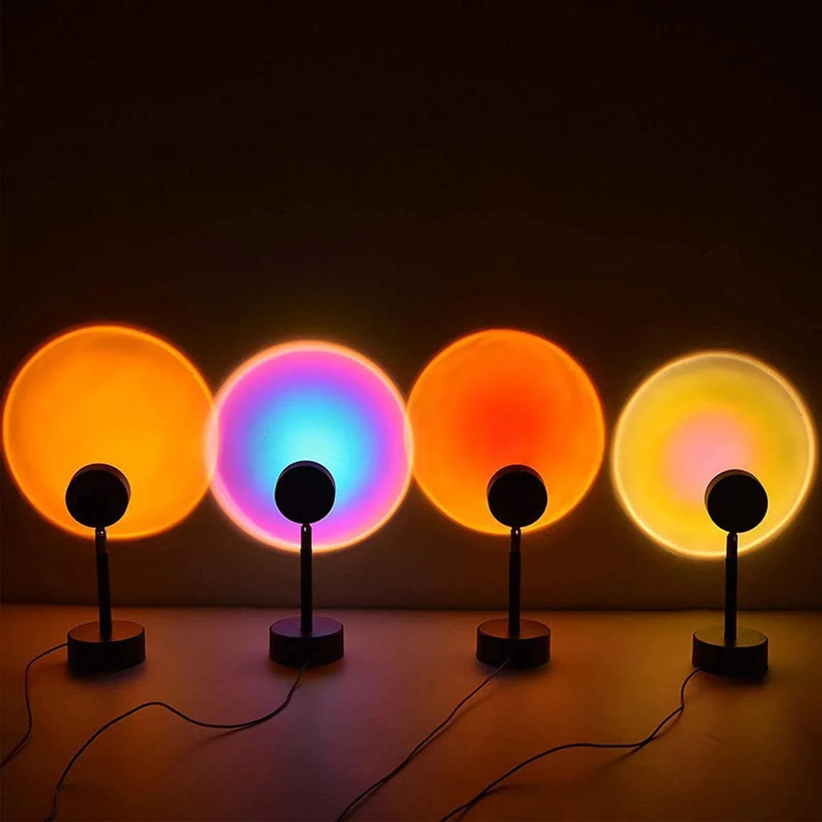 Sunset Lamp Projector, Sunset Projection Lamp Romantic Visual Led Light Sun Sunset Light Projector 180 Degree Rotation USB Charging Night Light Projector for Bedroom/Photography/Selfie