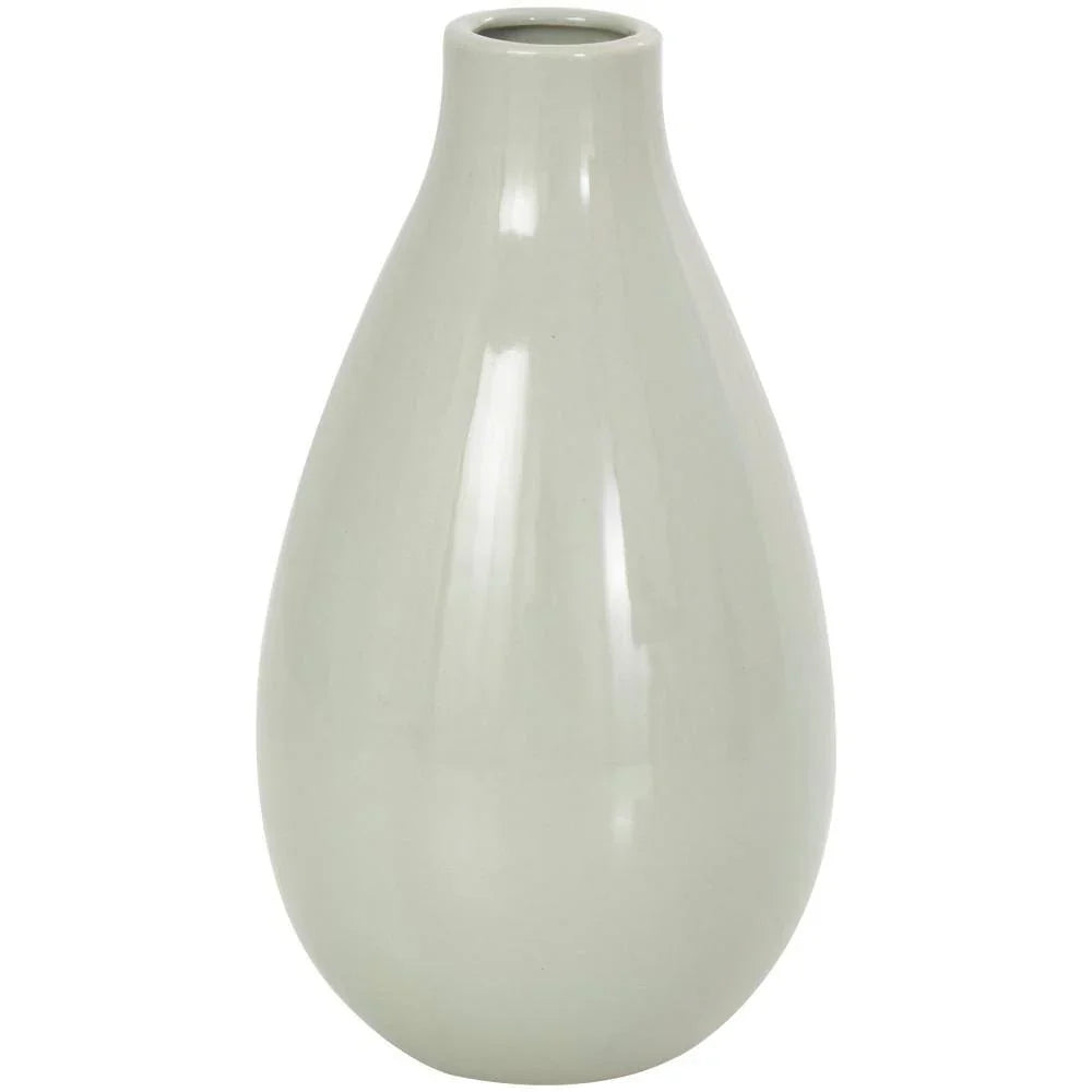 Green Minimalistic Rounded Ceramic Decorative Vase with Varying Shapes (Set of 3)