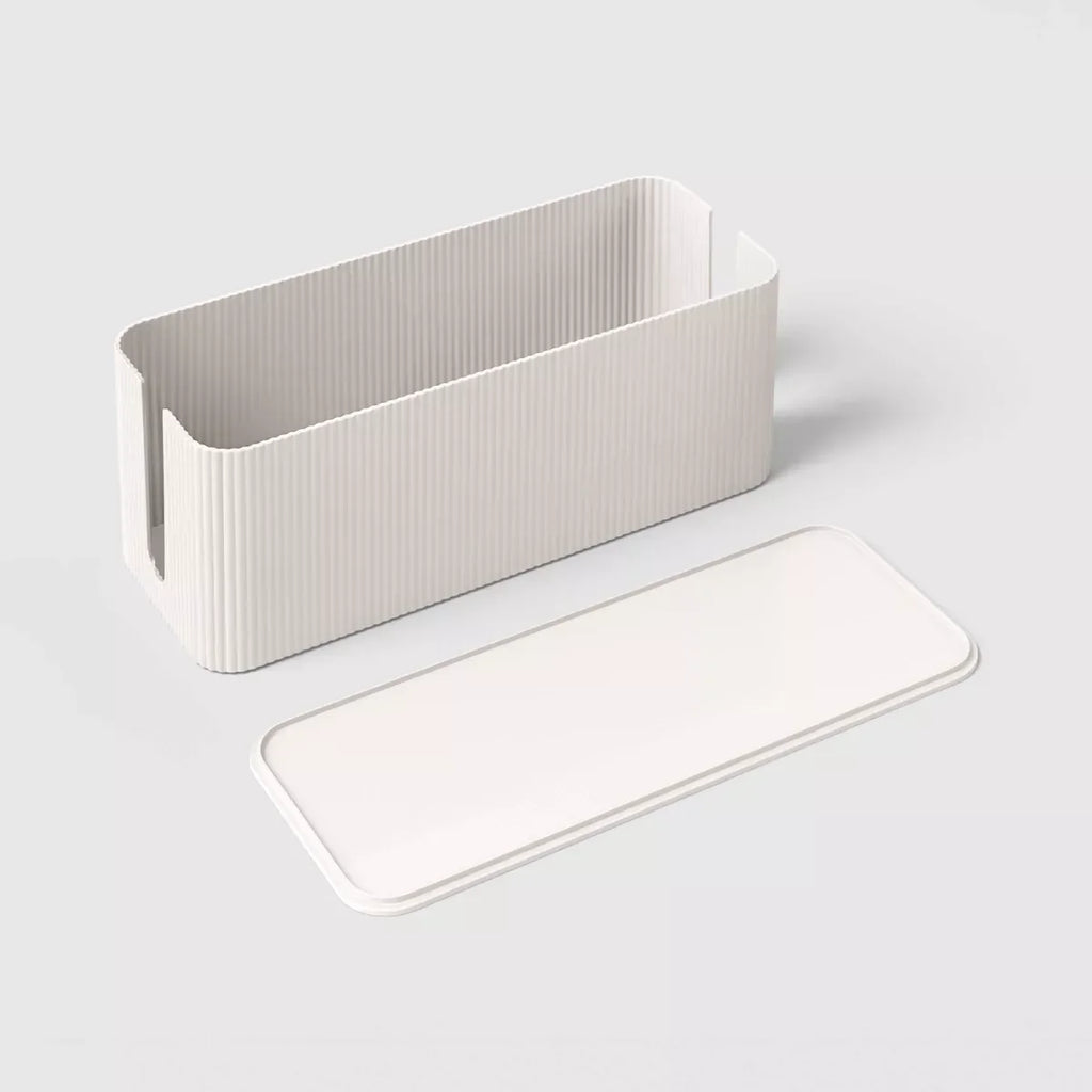 Ribbed Cable Management Box Cream - Threshold™