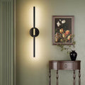 24 In. 1-Light Black Gold Rechargeable Battery Operated Wall Sconce 360° Rotatable Dimmable Wall Light with Remote